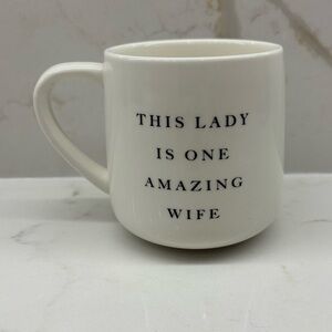 White Indigo Coffee Tea Mug Inspirational Text This Woman is One Amazing Wife